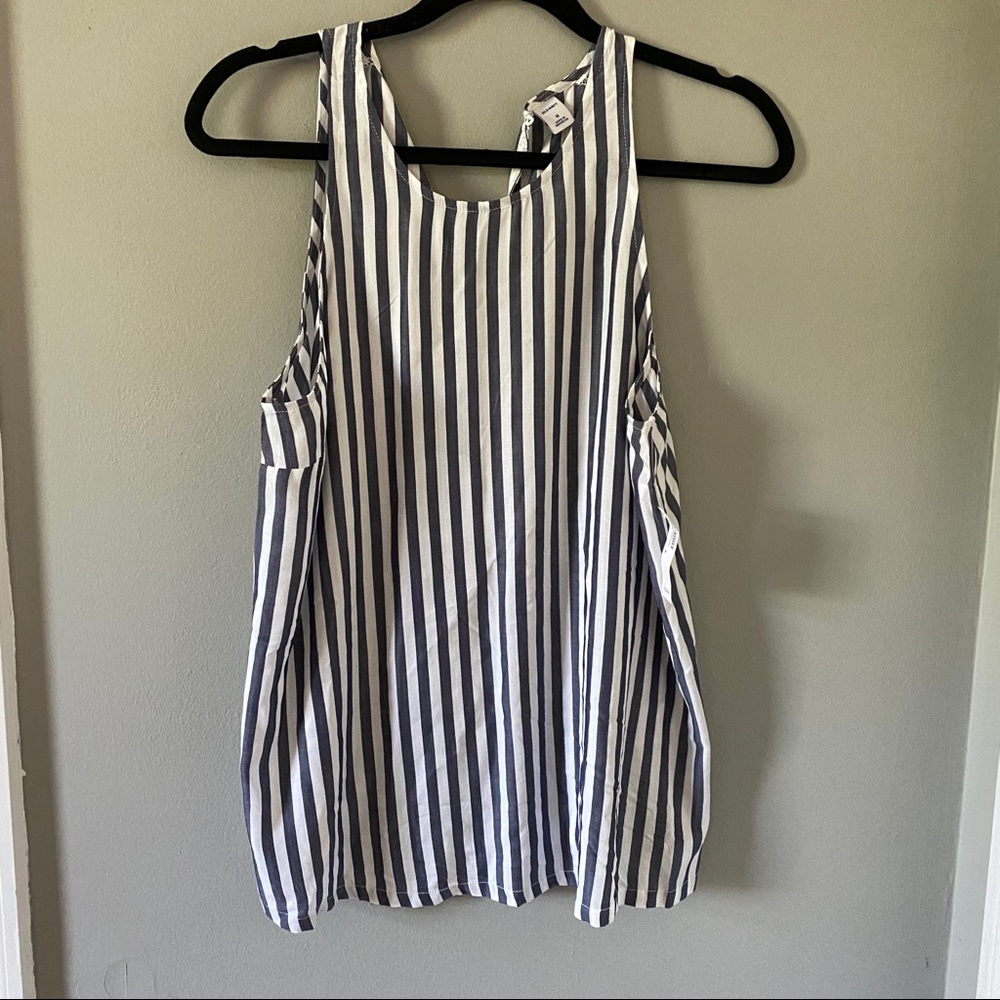 Striped blue and white tank top